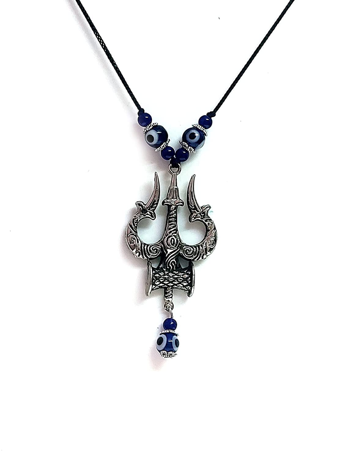 Mahakaal Lord Shiv Shakti Trishul Damaroo With Evil Eye Protection Pendant For Men And Women MULTI COLOR TRISHULEVLPD 0