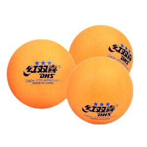 DHS 3-Star Table Tennis Ball ABS D40+,Table Tennis Ball of World Championship Official,ITTF Approved,10 Balls/Box, (Orange)