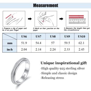 925 Sterling Silver Fidget Ring for Anxiety Simple Spinner Thumb Rings for Women Inspirational Jewelry Gift (8)