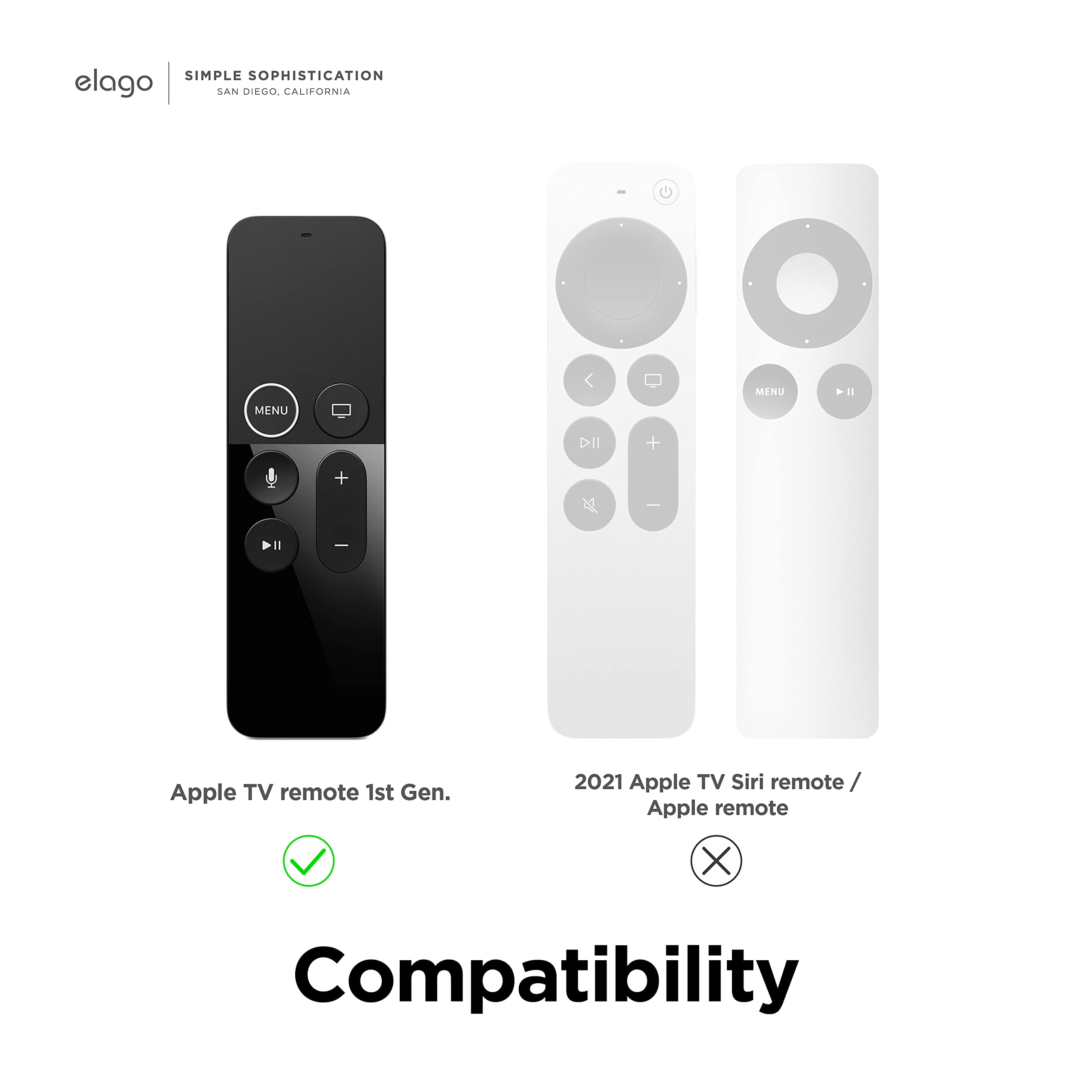 elago R5 Locator Case Compatible with Apple TV Siri Remote 1st Generation and Compatible with AirTag - Lanyard Included, Heavy Shock Absorption, Drop Protection, Full Access to All Functions [Black]