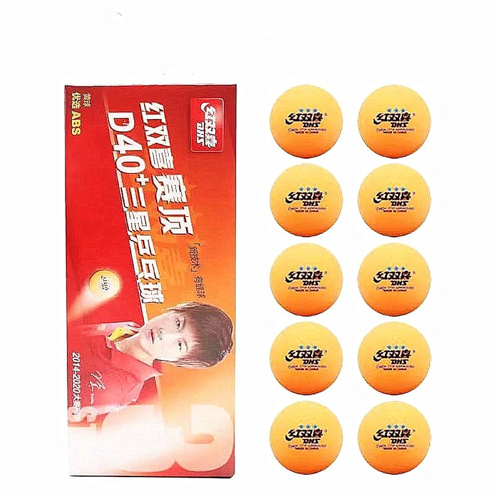 DHS 3-Star Table Tennis Ball ABS D40+,Table Tennis Ball of World Championship Official,ITTF Approved,10 Balls/Box, (Orange)