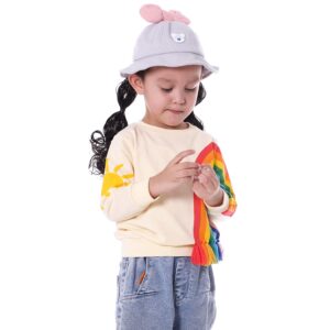 BINIDUCKLING Little Kids Crew Neck Rainbow Sweatshirt Girls 6T