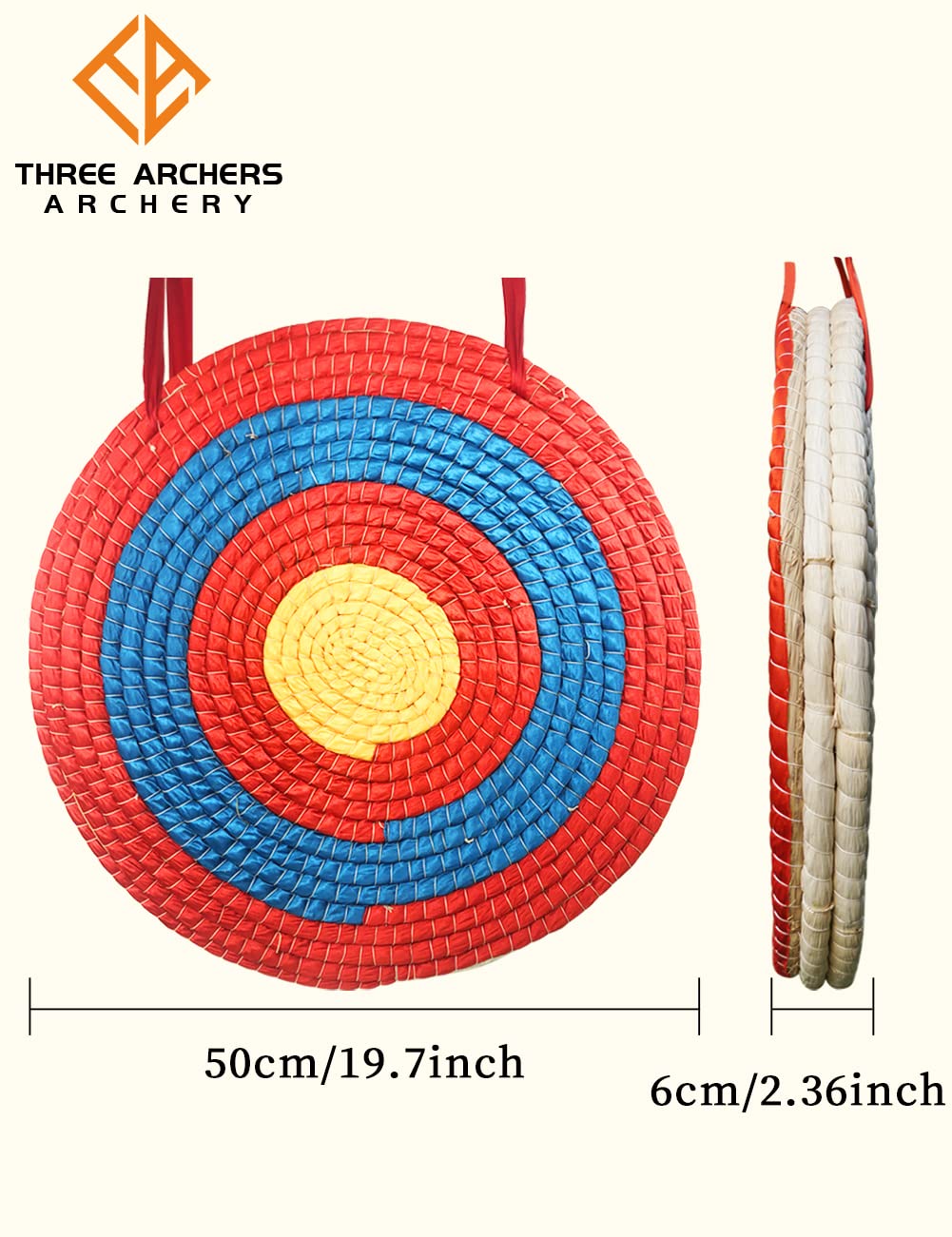 Three Archers Archery Straw Target 3 Layers Traditional Archery Target for Outdoor Shooting Practice