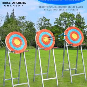 Three Archers Archery Straw Target 3 Layers Traditional Archery Target for Outdoor Shooting Practice