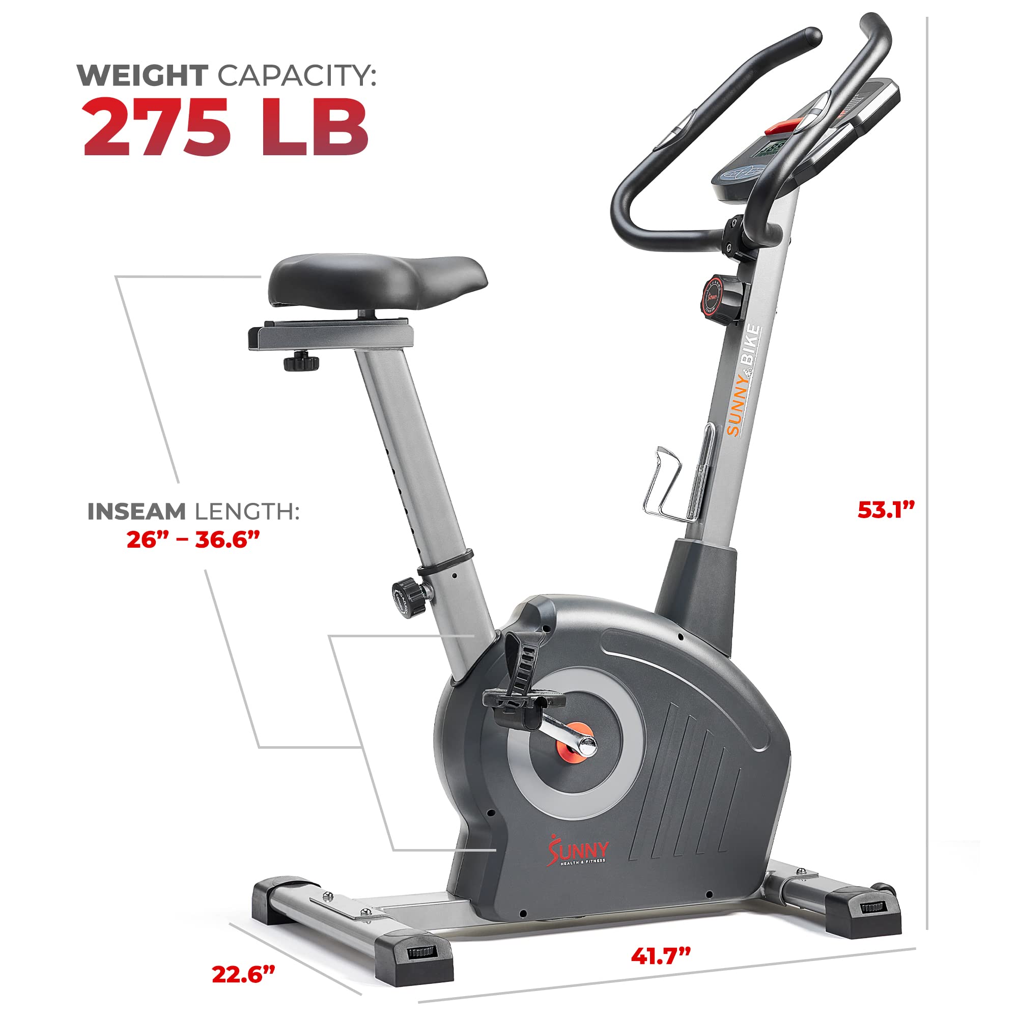 Sunny Health & Fitness Elite Interactive Series Exercise Upright Bike with Exclusive SunnyFit® App Enhanced Bluetooth Connectivity - SF-B220045 (Elite Smart)