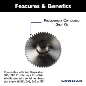 Lewmar 2nd Generation (2G) Replacement Compound Gear Kit for 700/1000 Pro-Series/Fish Windlasses with Serial Numbers Starting in 561, 563, 565, 571-2020200944