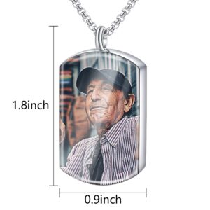 Fanery Sue Urn Necklace for Human Ashes,Personalized Urn Necklace for Ashes with Picture Inside, Cremation Urn Jewelry Ashes Keepsake Necklace for Women & Men (Silver Classic)