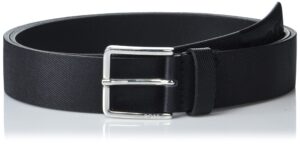 boss men's tonal logo leather belt, black oil, one size