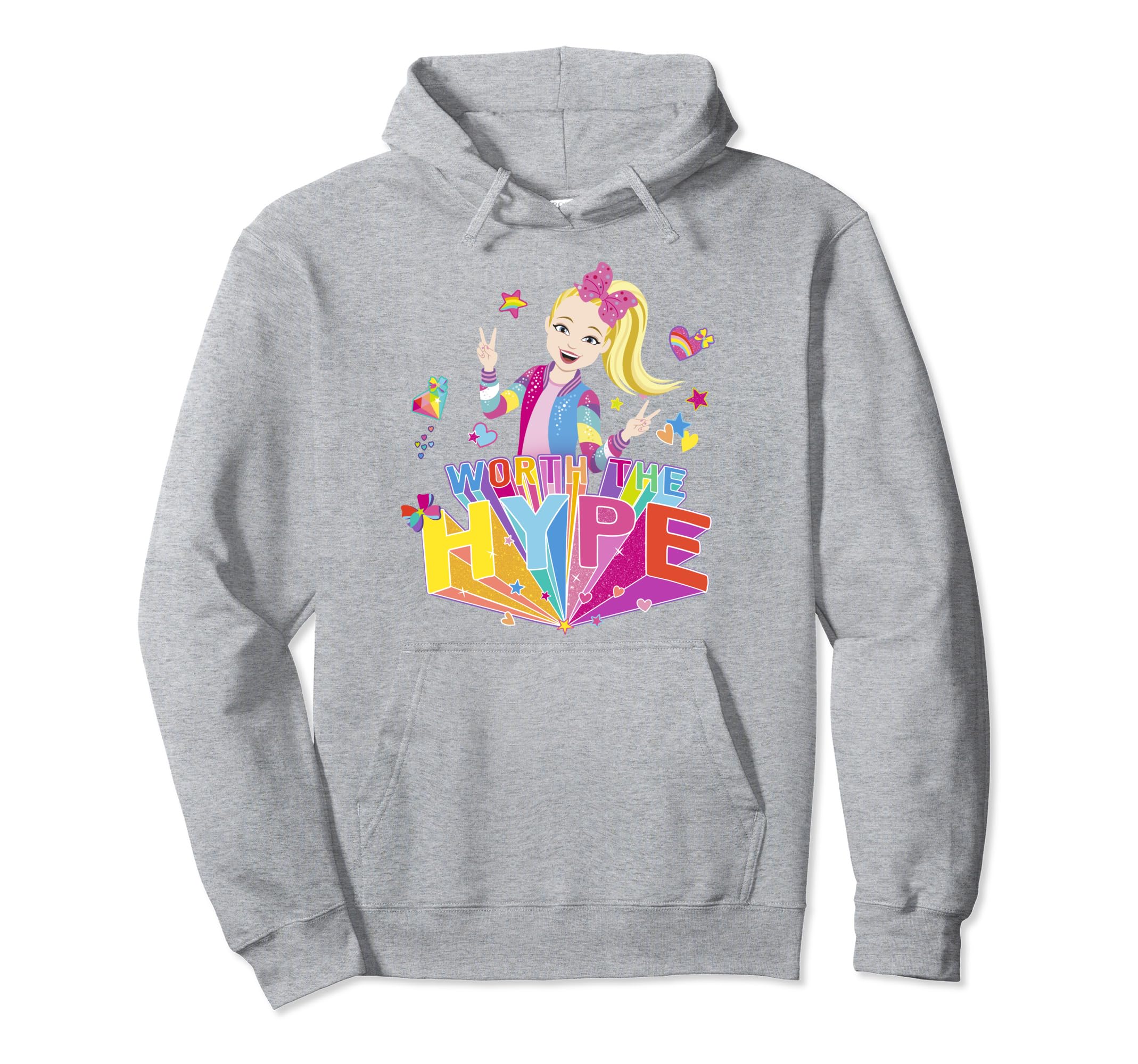 JoJo Siwa Worth The Hype Rainbow Text Pullover Hoodie