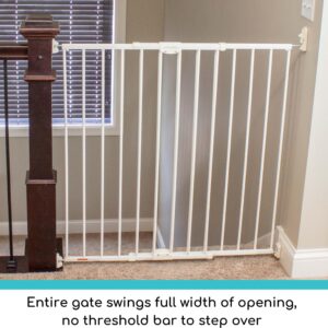 Toddleroo by North States Baby Gate for Stairs and Doorways: Tall Easy Swing & Lock Series 2 Child Gate, Fits Openings 28.68"-47.85" Wide. Safety Latch, Hardware Mount. (36" Tall, Warm White)