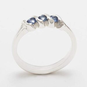 925 Sterling Silver Natural Sapphire Womens Statement Ring - Size 6.75