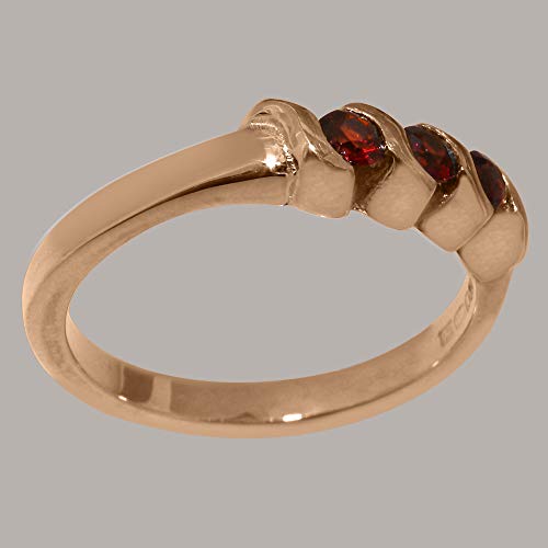 LetsBuyGold 14k Rose Gold Real Natural Garnet Womens Statement Ring - Size 8