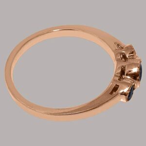 LetsBuyGold 14k Rose Gold Natural Sapphire Womens Statement Ring - Size 6.75