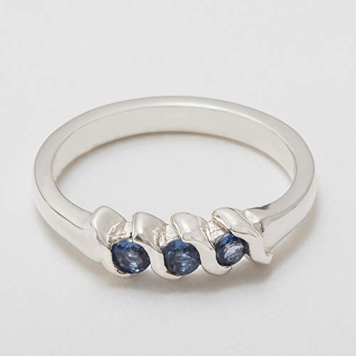 925 Sterling Silver Natural Sapphire Womens Statement Ring - Size 6.75