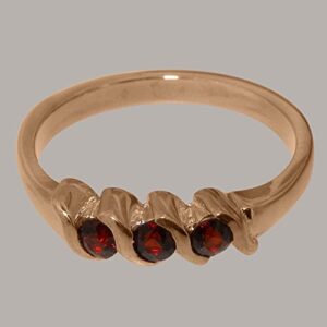 LetsBuyGold 14k Rose Gold Real Natural Garnet Womens Statement Ring - Size 8