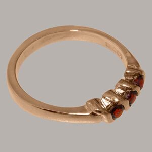 LetsBuyGold 14k Rose Gold Real Natural Garnet Womens Statement Ring - Size 8