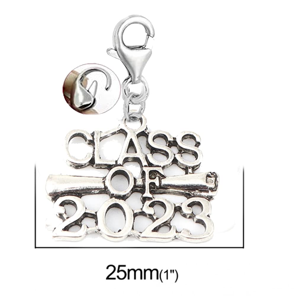 Sexy Sparkles 2023 Clip on Year Pendant Charm College High School Graduation (Style C)