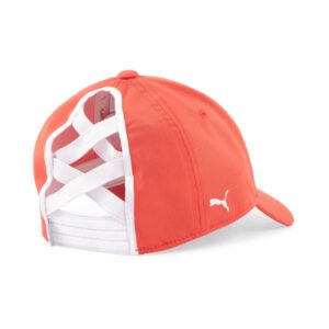 Puma Golf Women's Pony P Hat, Hot Coral-Bright White, One Size