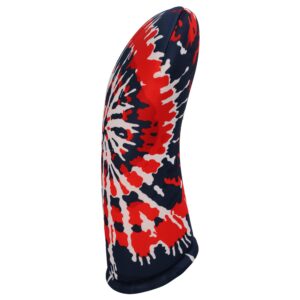 Tie Dye Collection Golf Club Headcovers 3 Separate Sizes Driver Fairway Hybrid All Sold Separately Handmade in USA by BeeJos (Blue/Red, Fairway)