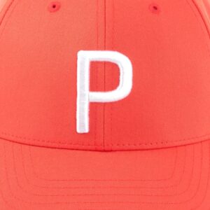 Puma Golf Women's Pony P Hat, Hot Coral-Bright White, One Size