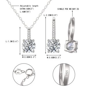 EVER FAITH Wedding Jewelry Set for Bridal Bridesmaid, 925 Sterling Silver Sparkly Round Cut White CZ Birthstone Hypoallergenic Necklace Earrings Set