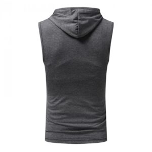 Realdo Mens Casual Button Hooded Tank Tops Sleeveless Gym Hoodie Cool and Breathable Cut Off Top Summer Muscle Vests Gray