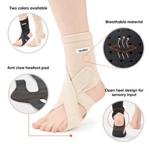 NEOFECT Drop Foot Brace Beige Right AFO Foot Drop Brace for Walking, Drop Foot Brace with Shoes, Stroke Recovery Equipment, Foot Drop Brace for Sleeping, Adjustable Ankle Brace (Left)