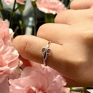 PERFECTJEWELZ Scissors Ring 925 Sterling Silver 8mm Casual Band Size 4