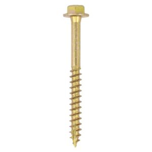 timco advanced coach screws – hex flange – gold – aggressive slash point tip for easy driving – 3 x faster than standard coach screws - m6 x 40mm - box of 100