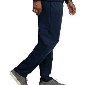 Fruit of the Loom Men's Eversoft Fleece Open Bottom Sweatpants with Pockets, Relaxed Fit, Moisture Wicking, Breathable, Navy, Medium