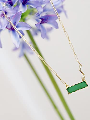 Peach Plié Titania Necklace Green Onyx