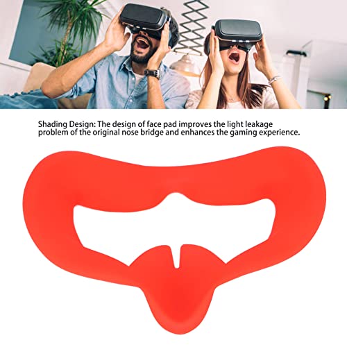 VR Protective Cover, Stable Breathable Skin Friendly VR Glasses Silicone Eye for Quest 2(red)