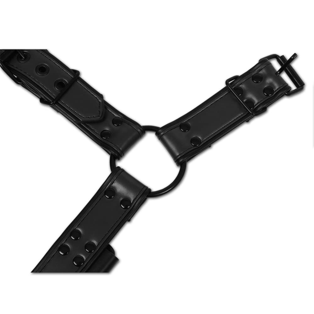 QUYUWOWO Harness for Man Adjustable Leather Harness Body Chest Black Rivets Harness Punk Belt Clubwear Costume