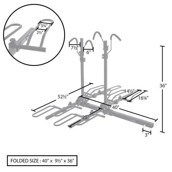 ELEVATE OUTDOOR Hitch-Mounted Tray-Style Bike Rack - 4 Bike