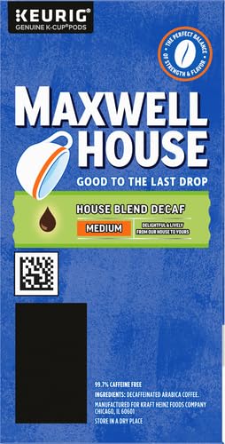 Maxwell House Decaf House Blend Medium Roast K-Cup Coffee Pods, 24 ct. Box