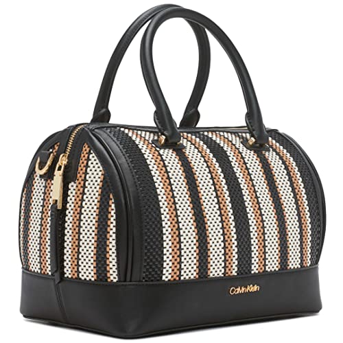 Calvin Klein Ashley Barrel Satchel, Doe Multi Woven