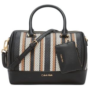 calvin klein ashley barrel satchel, doe multi woven