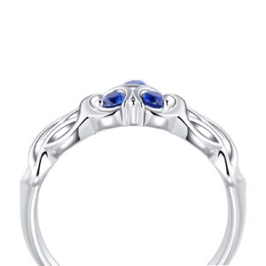 Purreen Zelda Zora's Sapphire Ring Rhodium Plated Sterling 925 Silver – 5