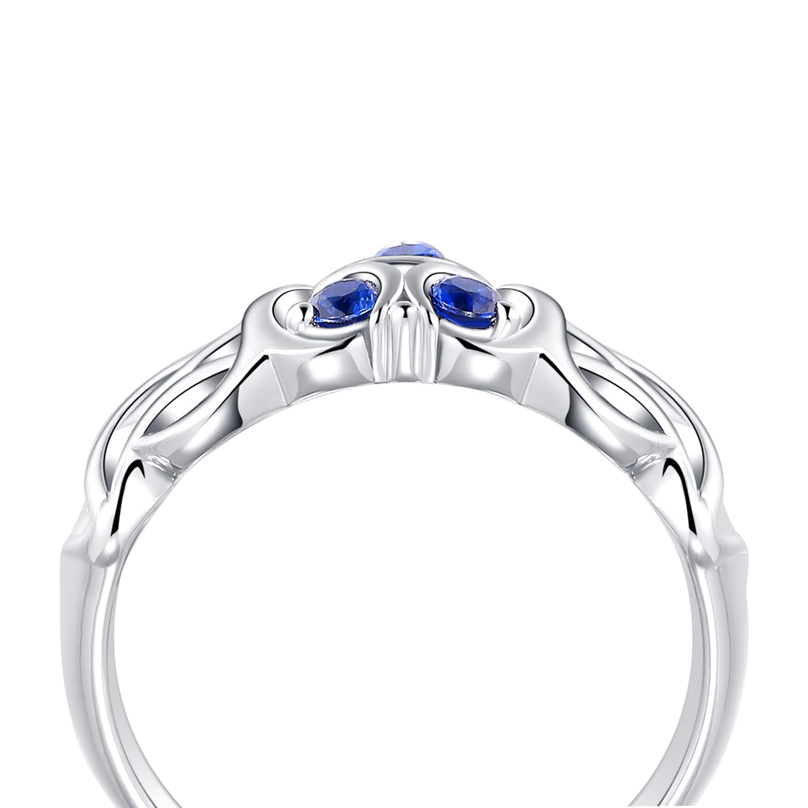 Purreen Zelda Zora's Sapphire Ring Rhodium Plated Sterling 925 Silver – 5