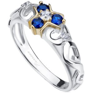 purreen zelda zora's sapphire ring 18k gold & rhodium plated sterling 925 silver – 5