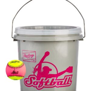 Rawlings Softball Bucket Combo with 10-inch Softballs (Includes 18 10" Softballs)