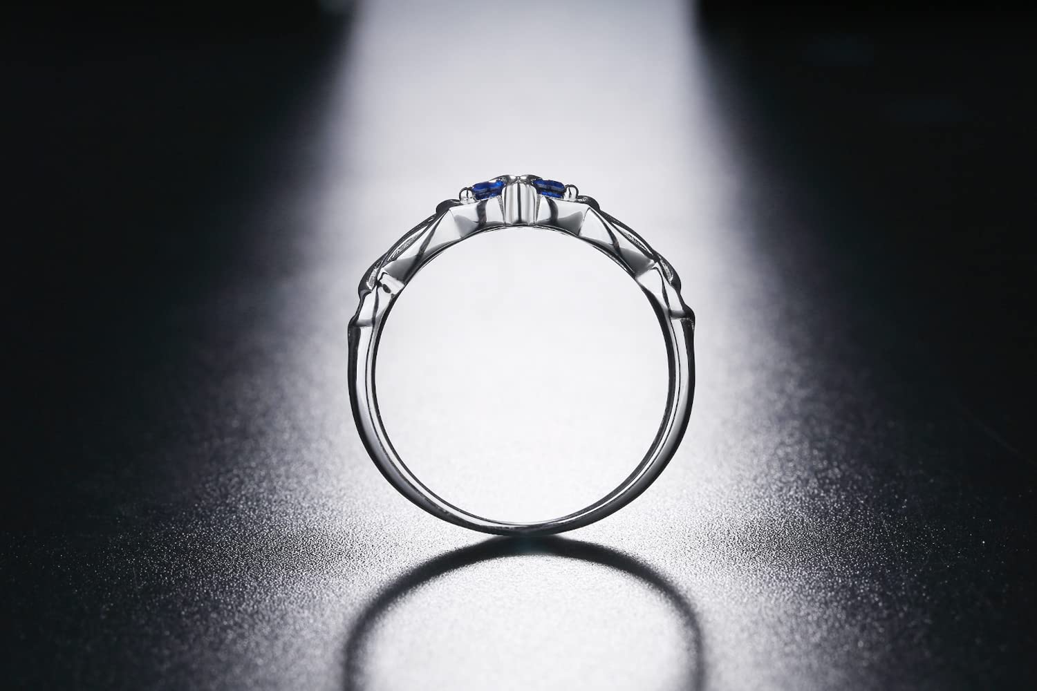 Purreen Zelda Zora's Sapphire Ring Rhodium Plated Sterling 925 Silver – 5