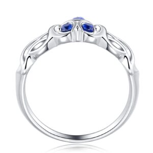 Purreen Zelda Zora's Sapphire Ring Rhodium Plated Sterling 925 Silver – 5