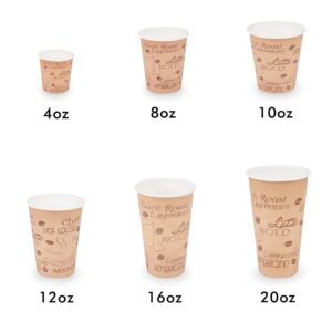 ECODESIGN-US 20 Ounce Disposable Paper Coffee Hot Cups with Black Lids - 50 Sets - Coffee Latte Macchiato To Go Extra Large Portion