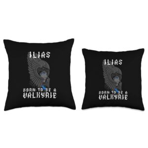 Personalized Viking Gift Idea And Norse Quotes Ilias-Born to Be A Valkyrie-Personalized Throw Pillow, 16x16, Multicolor