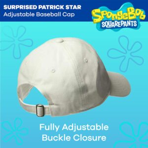 Spongebob Squarepants Dad Hat, Patrick Star Cotton Adult Baseball Cap with Curved Brim, White, One Size