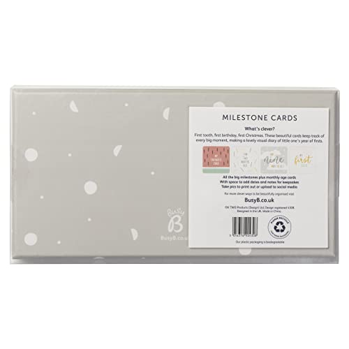 Busy B Baby B Milestone Cards - 24 Pack, Neutral, Cream