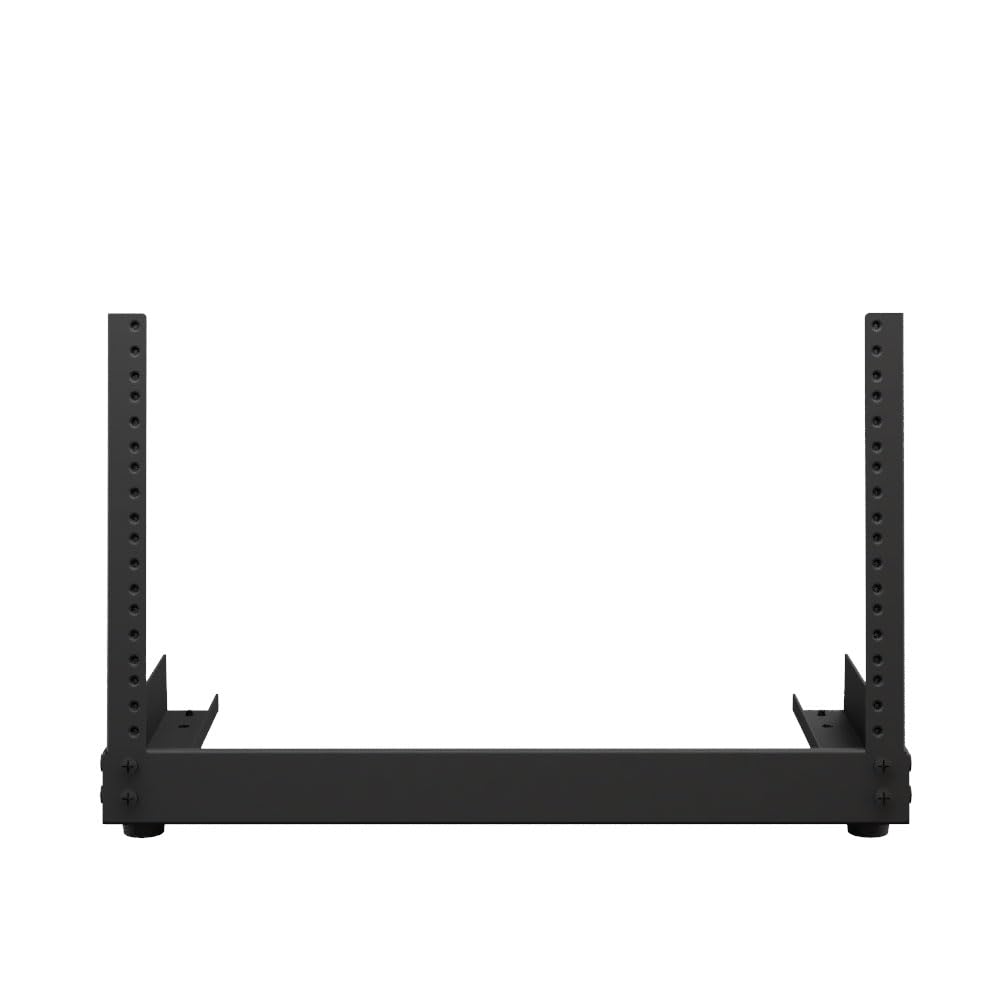 2-Post Open Frame Desk Rack, 6U, 10-32 Threaded, Black, 6.16 lbs, Cold Rolled Steel, Standard