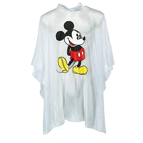 Disney Classic Mickey and Minnie Rain Poncho 2 pack set, Clear Adult