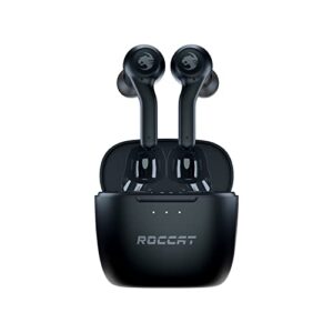 ROCCAT Syn Buds Air True Wireless Earbuds for Mobile Gaming with Dual-Microphones, for Nintendo Switch, Windows, 7, 8.1, 10, 11, Mac, iPad, and iPhone – Black